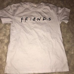 Woman’s white friends shirt